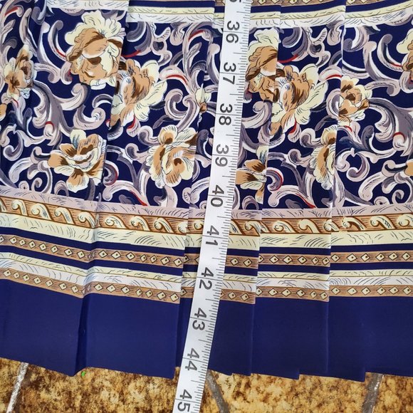 VINTAGE DRAPERS & DAMONS Cottage Core Blue FLORAL Pleated DRESS Long Sleeve SZ M - Picture 12 of 16